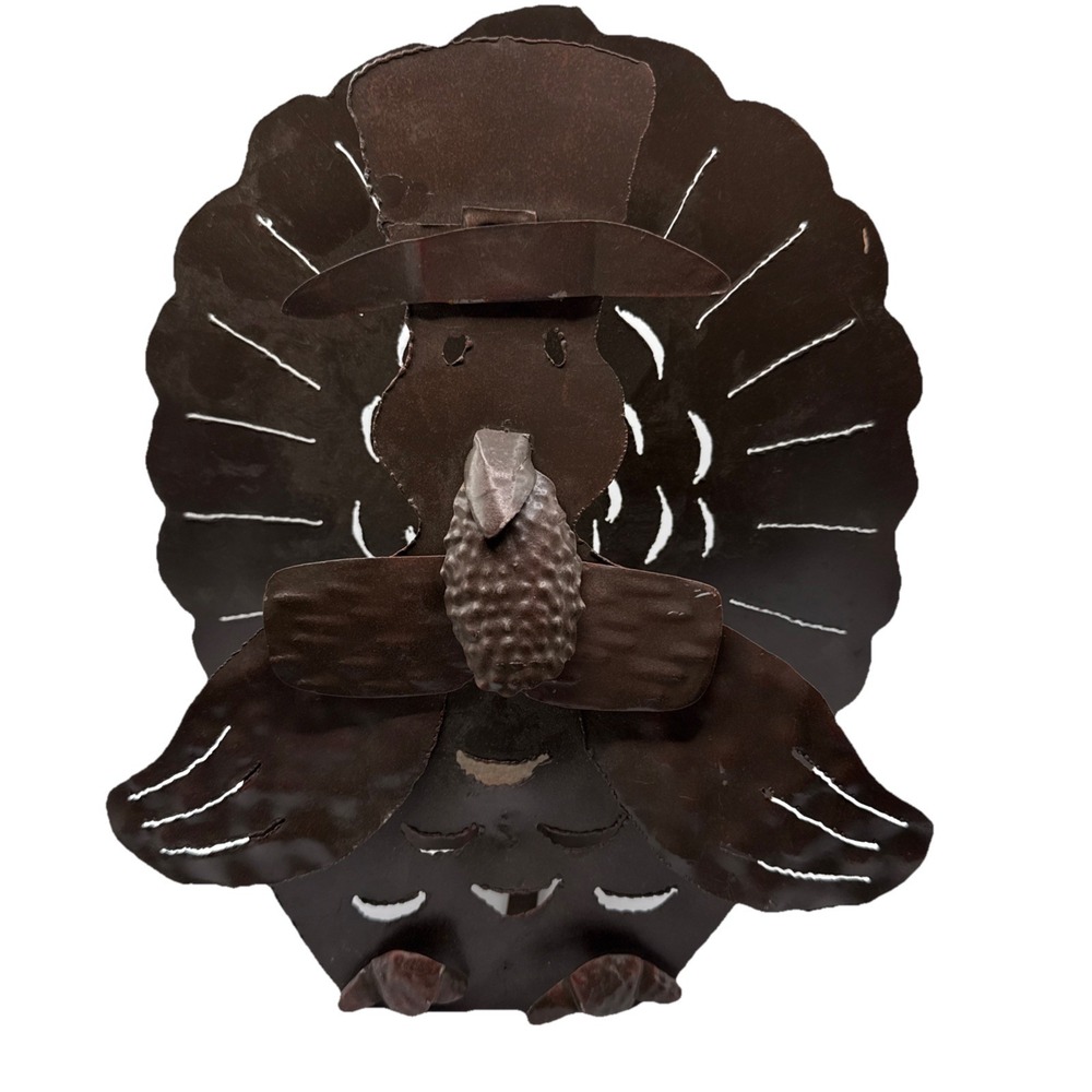 13" Rustic Metal Turkey Candle Holder Country‎ Farmhouse Decor 3D